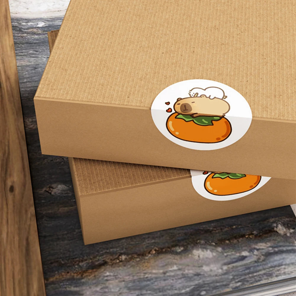 500Pcs/Roll Cute Capybara Sticker Waterproof Graffiti Aesthetic Decorative Luggage Laptop Cup Phone Diary Book Stickers Toy