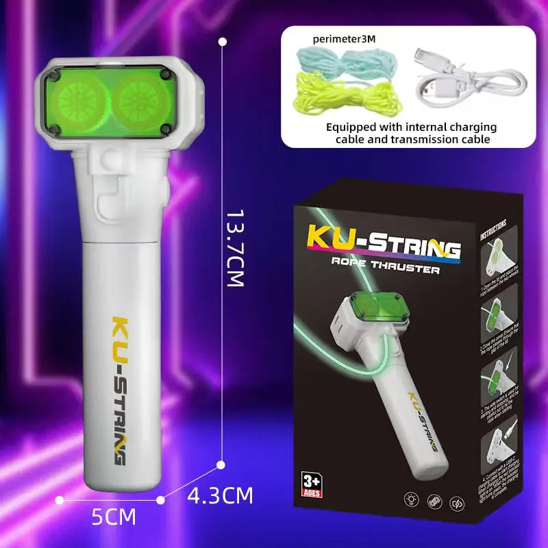 Launcher Loop Fidget Toy,Rope Launcher Zipstring Handheld Adjustable Speed Luminous Rope Lasso Kid Adult Fun Game Squirt Toys