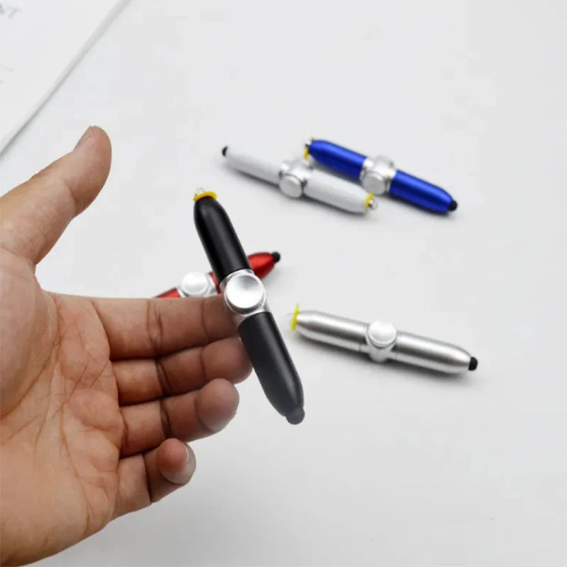 Multi-Function Gyroscope Pens Decompression Toy Gyro Spinner Light Fidget Toy Pen with Relief Stress Led Adult Finger Ballpoi
