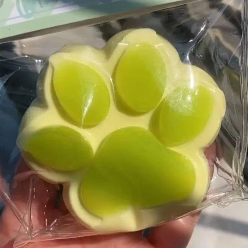 Cat Paw Mochi Taba Silicone Slow Rebound Pinch Decompression Toy Squishy Fidget Toy Cute Plush Cat Paw Stress Release Vent Toy