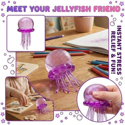 Nee Doh Jellyfish Squeeze Toys, Drop Malt Sugar Balls Relieve Stress, Sensory Toy with a Super Solid Squish for Adult, Squishy Ultra Squishy and Moldable Slow Rise (#Purple)