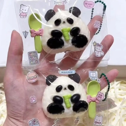 Cute TPR Panda Kneading Soft Sticky Stress Relief Toys Black Panda Squishy Kids Birthday Gift