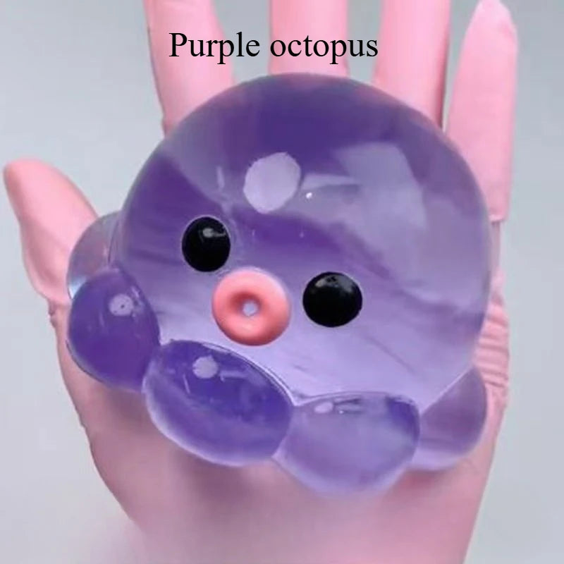 Squishy Bubble Pop Fidget Toy, Squeeze Sensory Ball & Octopus Popper, Anti-Anxiety Toy for Adults Kids, ASMR Fun Party Gift