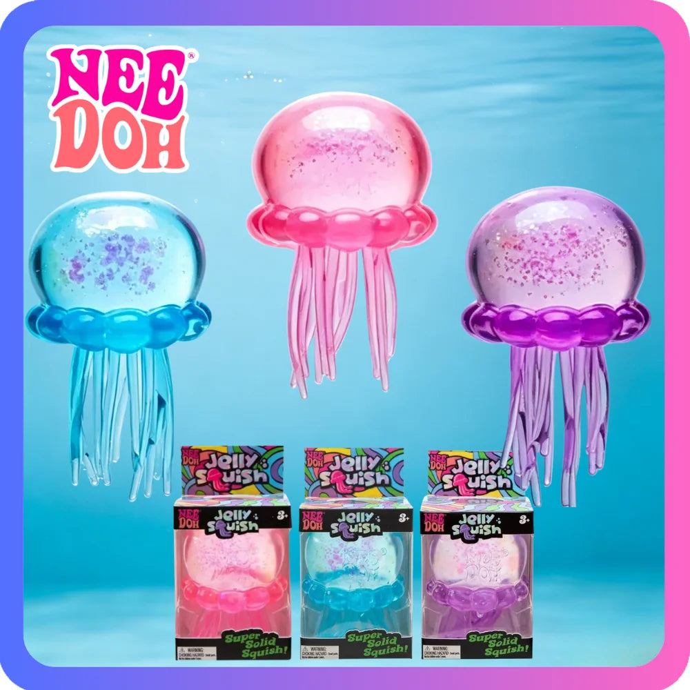 Needoh Fuzz Ball Jellyfish Squishy Blind Box Random Color Soft Stress Relief Toy Cute Relaxing Squeeze Sensory Toy