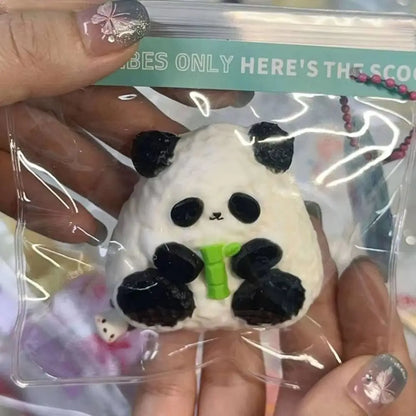 Cute TPR Panda Kneading Soft Sticky Stress Relief Toys Black Panda Squishy Kids Birthday Gift