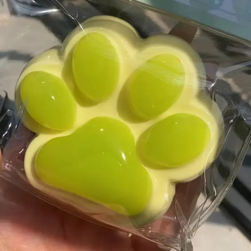 Cat Paw Mochi Taba Silicone Slow Rebound Pinch Decompression Toy Squishy Fidget Toy Cute Plush Cat Paw Stress Release Vent Toy