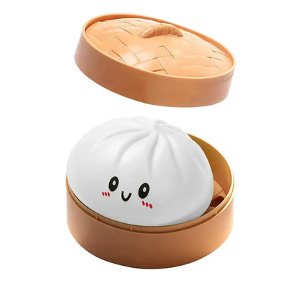 Delightful Realistic Giant Dumpling Squeeze Toy with Bamboo Steamer - Perfect Decompression Fidget Toy and Creative Gift