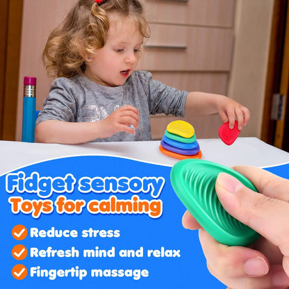 NEW Sensory Stone Color Box Fidget Box Tactile Stones Relieve Decompression Calming Stress Relax Mind Fidget Stress Relief Toys