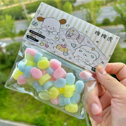 50Pcs Mini Cat Paw Taiyaki Squishy Toy - Stress Relief Fidget Sensory Toys for Kids Adults, Anti-Anxiety Squeeze Squishies Gift