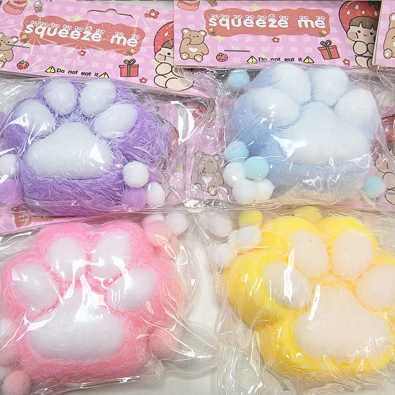 Squeeze Cat Paw Toys Cute Soft Abreact Relief Relax Toys Sticky Decompressing Pinching Cat Paw Stress Relief Squishy Toy Gift