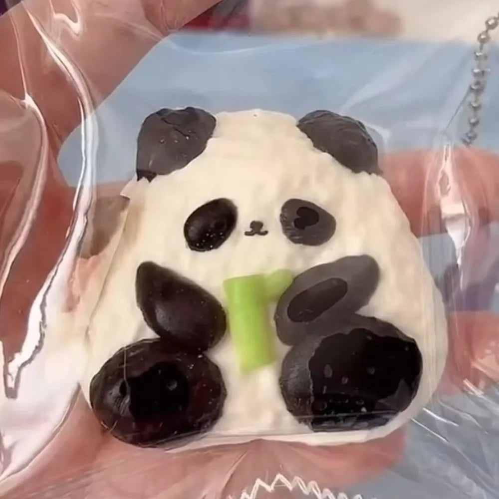 Cute TPR Panda Kneading Soft Sticky Stress Relief Toys Black Panda Squishy Kids Birthday Gift