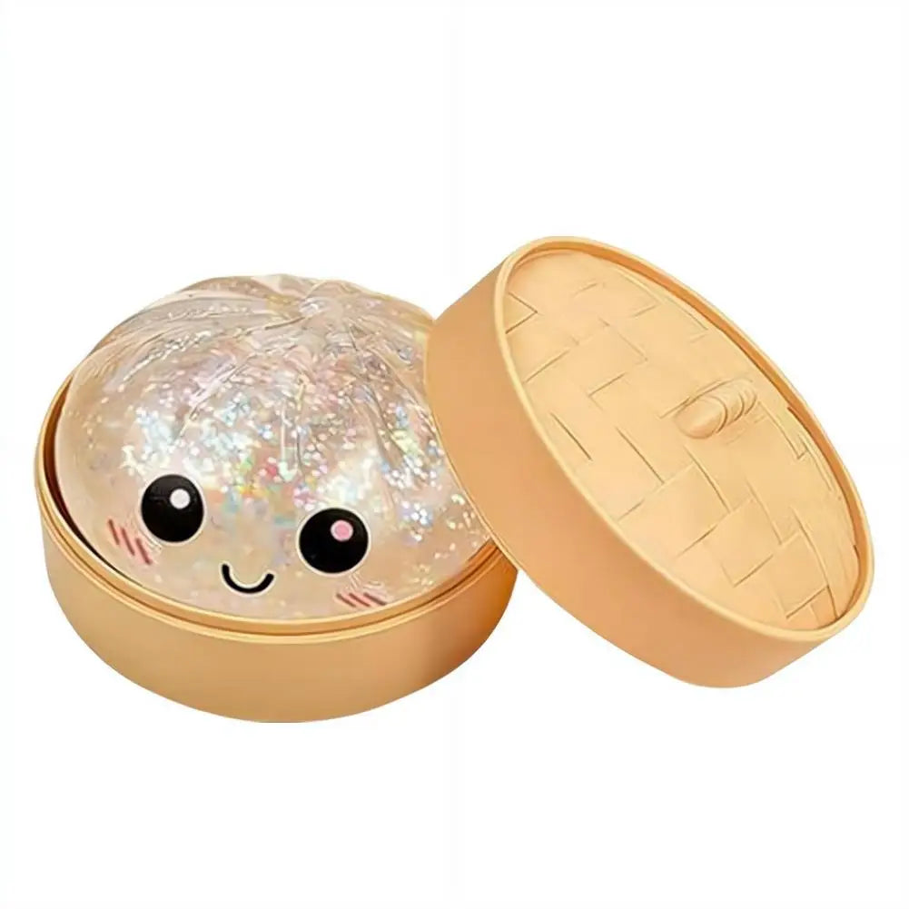 Delightful Realistic Giant Dumpling Squeeze Toy with Bamboo Steamer - Perfect Decompression Fidget Toy and Creative Gift