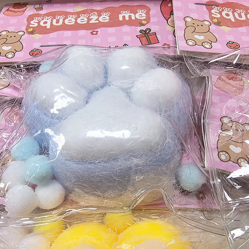 Squeeze Cat Paw Toys Cute Soft Abreact Relief Relax Toys Sticky Decompressing Pinching Cat Paw Stress Relief Squishy Toy Gift