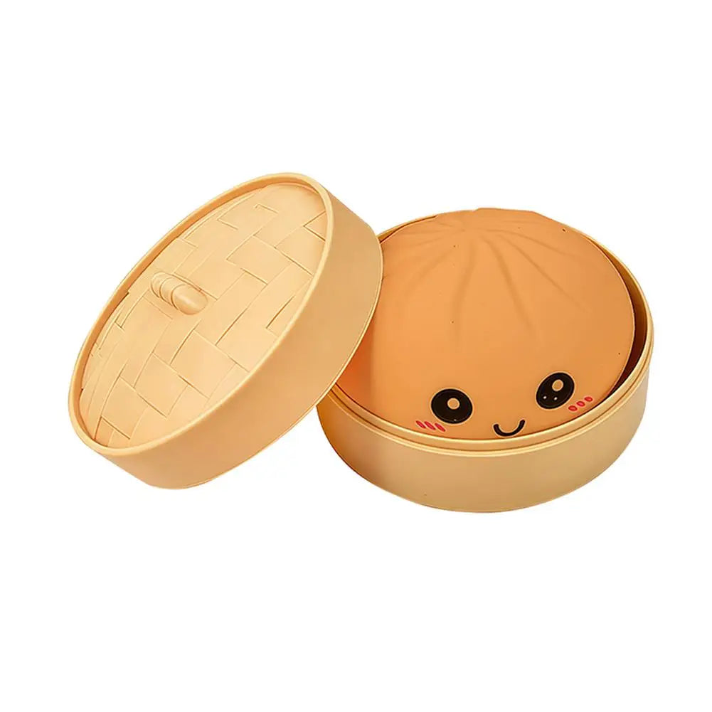 Delightful Realistic Giant Dumpling Squeeze Toy with Bamboo Steamer - Perfect Decompression Fidget Toy and Creative Gift