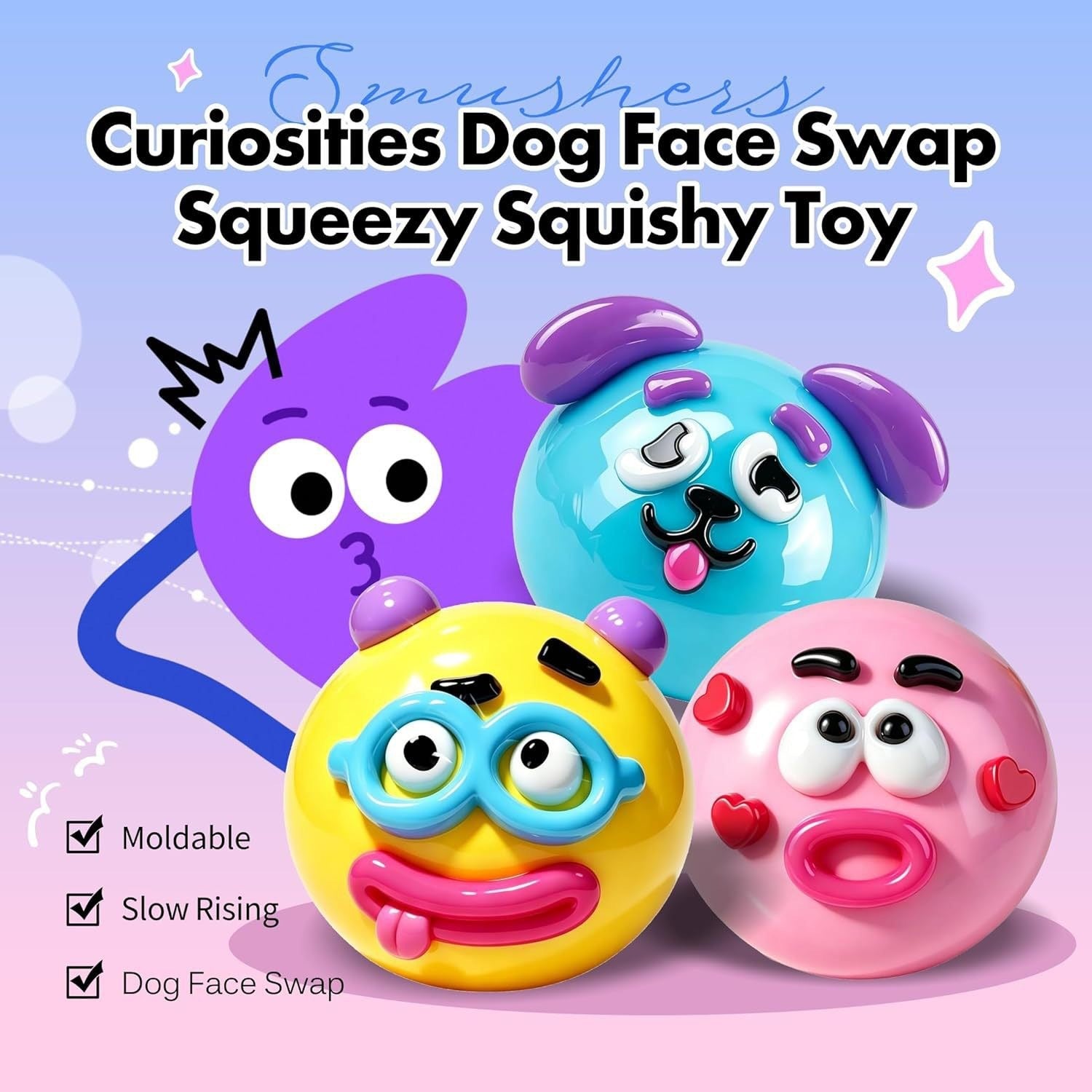 Unleash Laughter with the Funny Dog Face Rainbow Pinch Toy - Your Ultimate Stress Reliever!