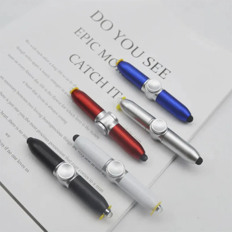Multi-Function Gyroscope Pens Decompression Toy Gyro Spinner Light Fidget Toy Pen with Relief Stress Led Adult Finger Ballpoi