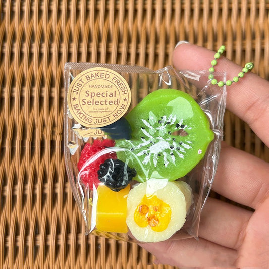 Cute Fruit from a Bakery Squishy Keychain