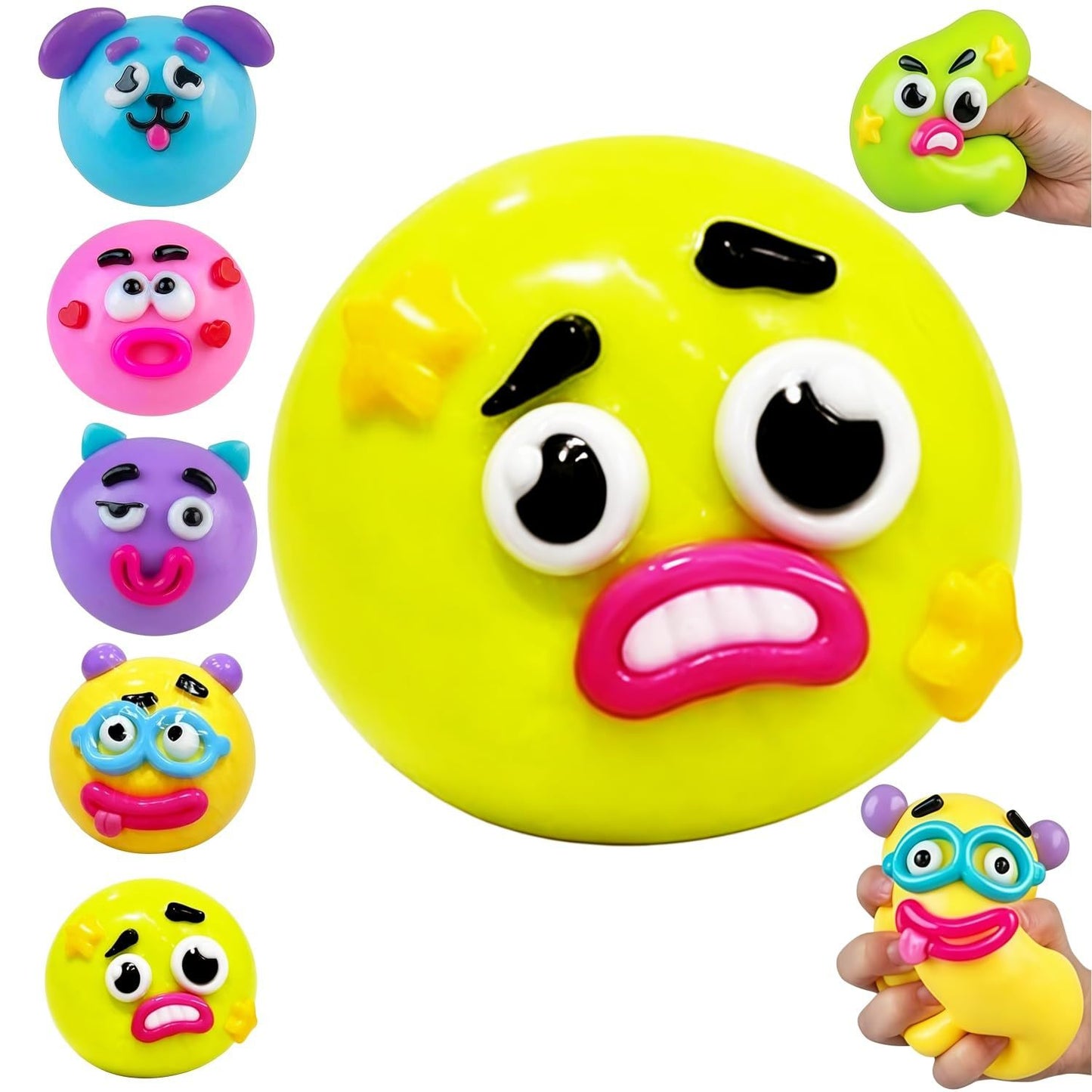 Unleash Laughter with the Funny Dog Face Rainbow Pinch Toy - Your Ultimate Stress Reliever!