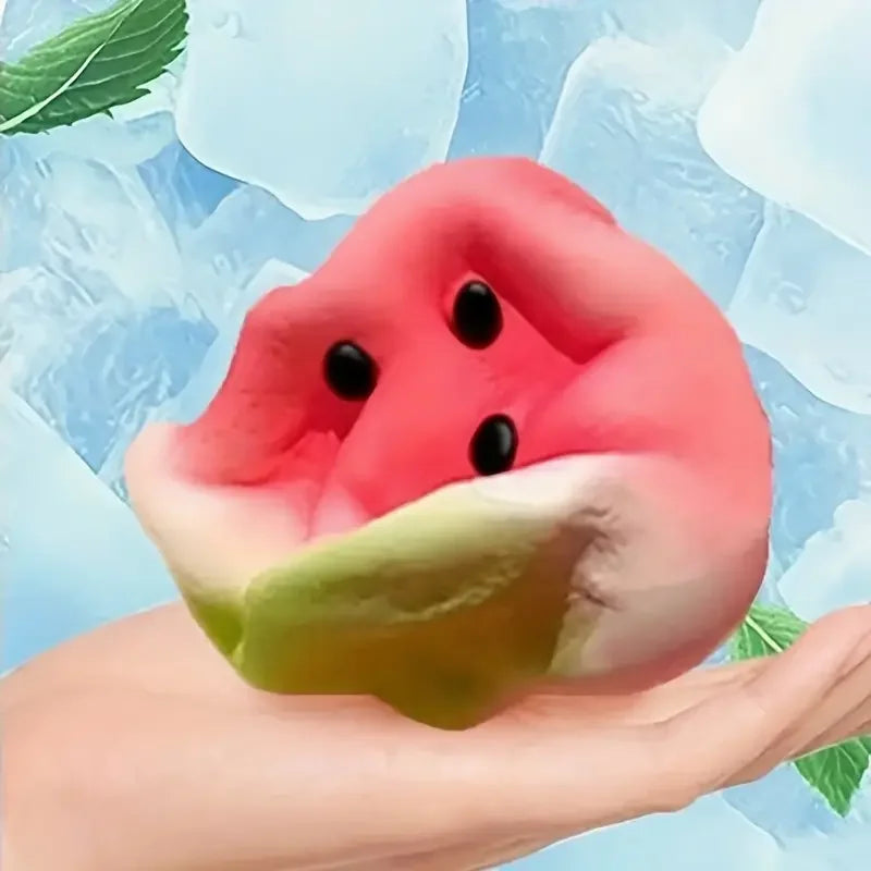 Anti-Stress Squishy Watermelon Decompression Toy Soft Ice Skin Slow Rebound Decompression Squishy Stress Reliever Squeeze Toy