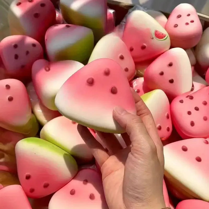 Anti-Stress Squishy Watermelon Decompression Toy Soft Ice Skin Slow Rebound Decompression Squishy Stress Reliever Squeeze Toy