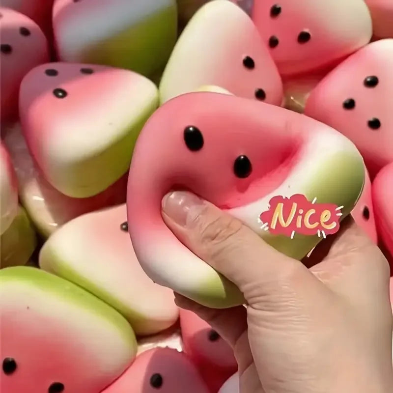 Anti-Stress Squishy Watermelon Decompression Toy Soft Ice Skin Slow Rebound Decompression Squishy Stress Reliever Squeeze Toy