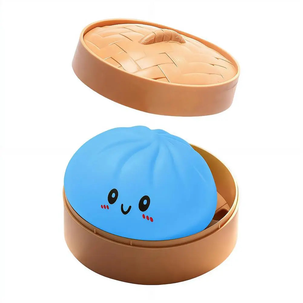 Delightful Realistic Giant Dumpling Squeeze Toy with Bamboo Steamer - Perfect Decompression Fidget Toy and Creative Gift