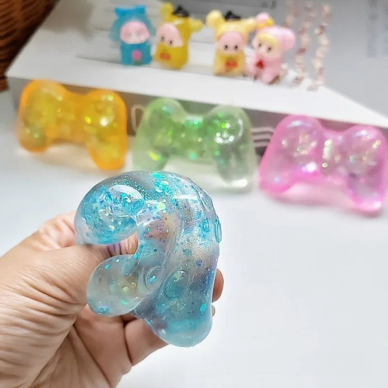 Squishy Sequins Game Machine Maltose Fidget Toy Anti-Stress Slow Rebound Pinch Toy Elastic Squeezing Colored Decompression Toy