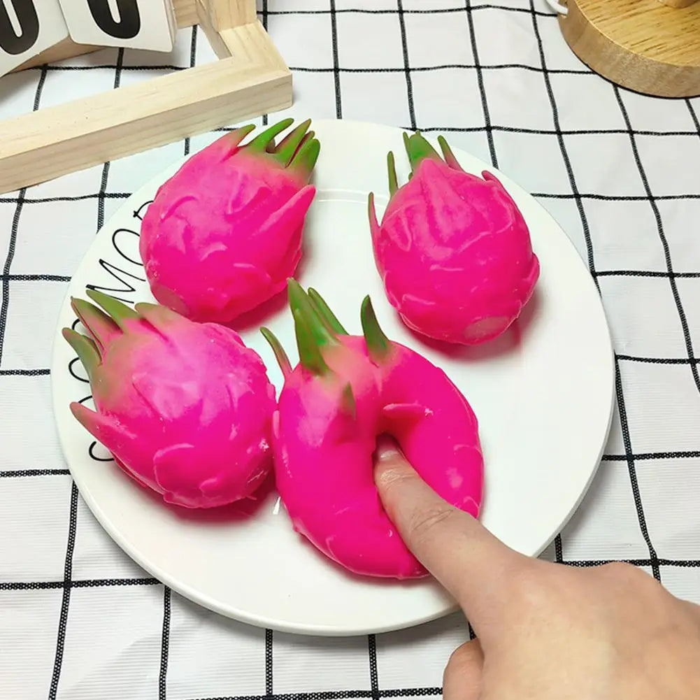 Dragon Fruit Squishy Toy, Slow Rising Stress Relief Toy for Kids, Funny Decompression Fruit Squeeze Toy for Party Favors & Prize