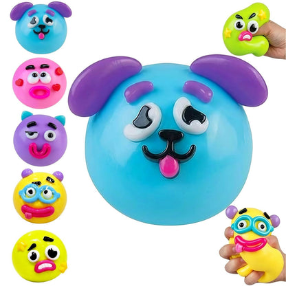 Unleash Laughter with the Funny Dog Face Rainbow Pinch Toy - Your Ultimate Stress Reliever!