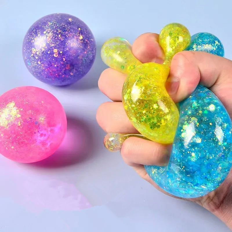 Maltose Colorful Aurora Duck Squeeze Toy Soft Cute Animal Stress Relief Decompression Stretch Toy for Adults and Children Gift