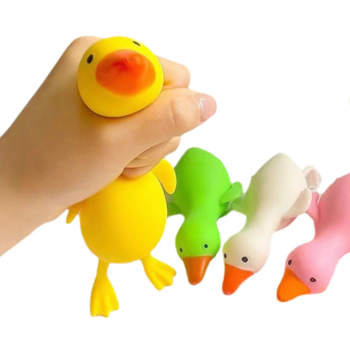Maltose Colorful Aurora Duck Squeeze Toy Soft Cute Animal Stress Relief Decompression Stretch Toy for Adults and Children Gift