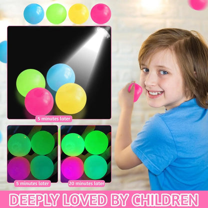 5/10Pcs Glow in the Dark Sticky Balls - Squishy Stress Relief Toys, Fun Fidget Toys Sensory Decompression Toys for Kids & Adults