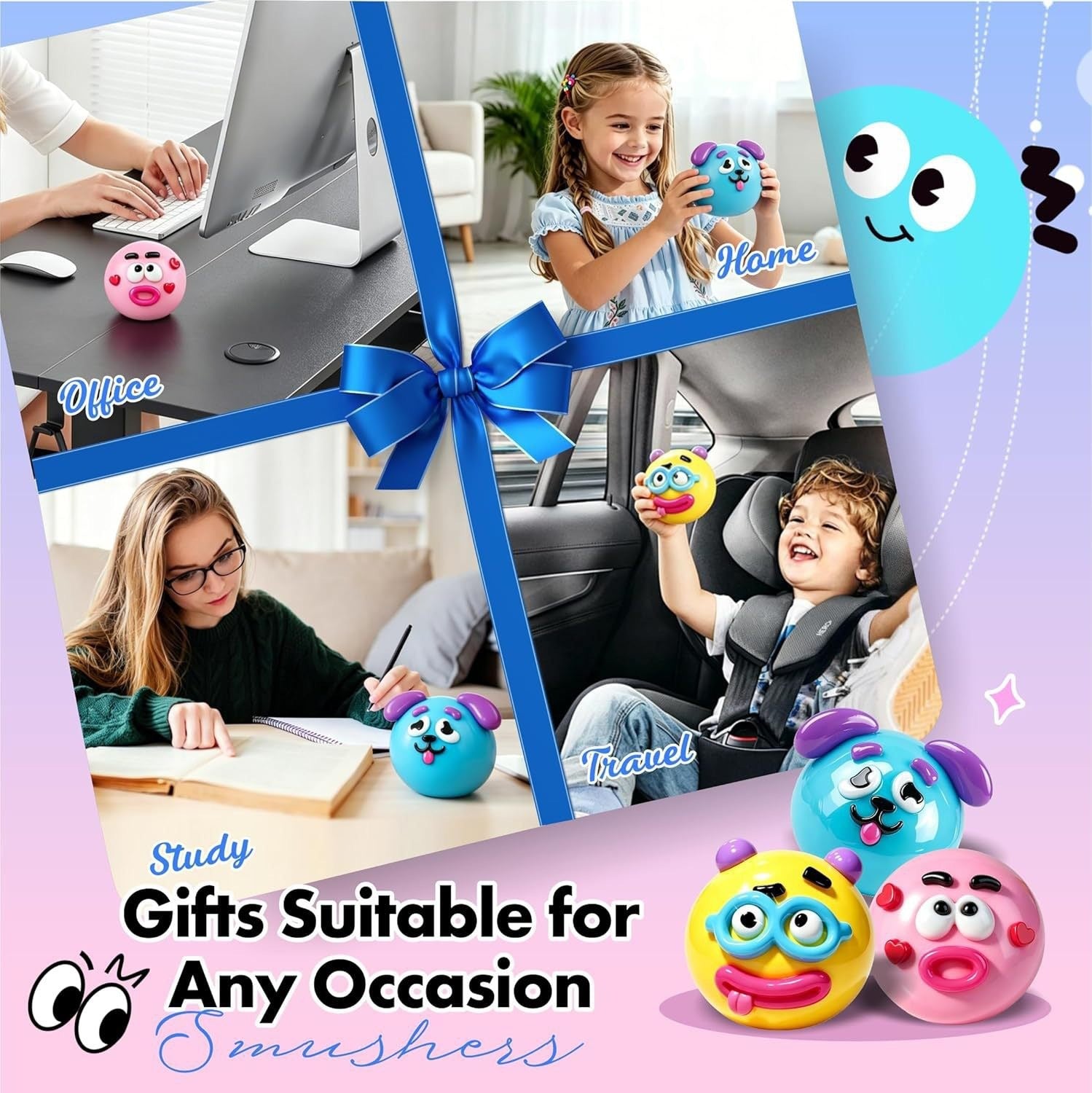 Unleash Laughter with the Funny Dog Face Rainbow Pinch Toy - Your Ultimate Stress Reliever!