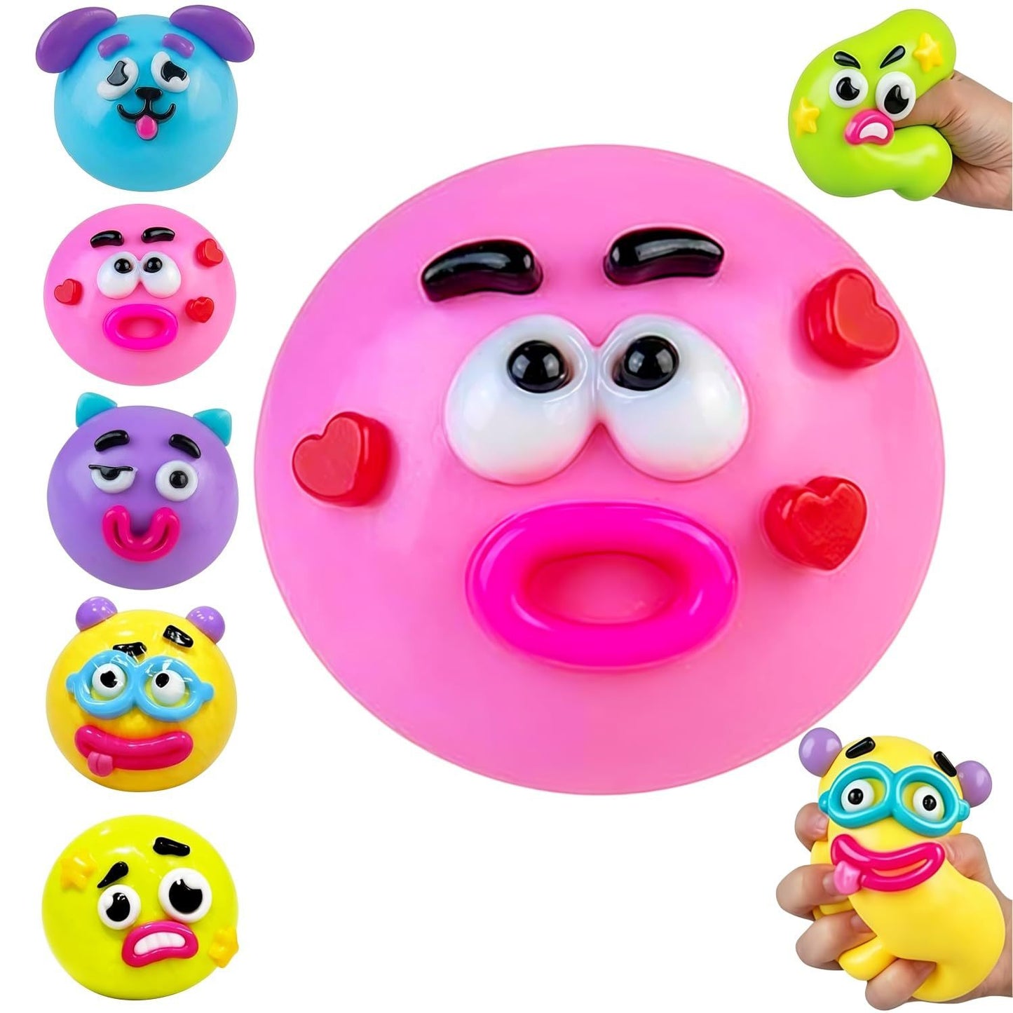 Unleash Laughter with the Funny Dog Face Rainbow Pinch Toy - Your Ultimate Stress Reliever!