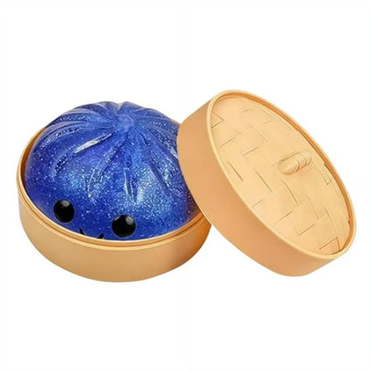 Delightful Realistic Giant Dumpling Squeeze Toy with Bamboo Steamer - Perfect Decompression Fidget Toy and Creative Gift