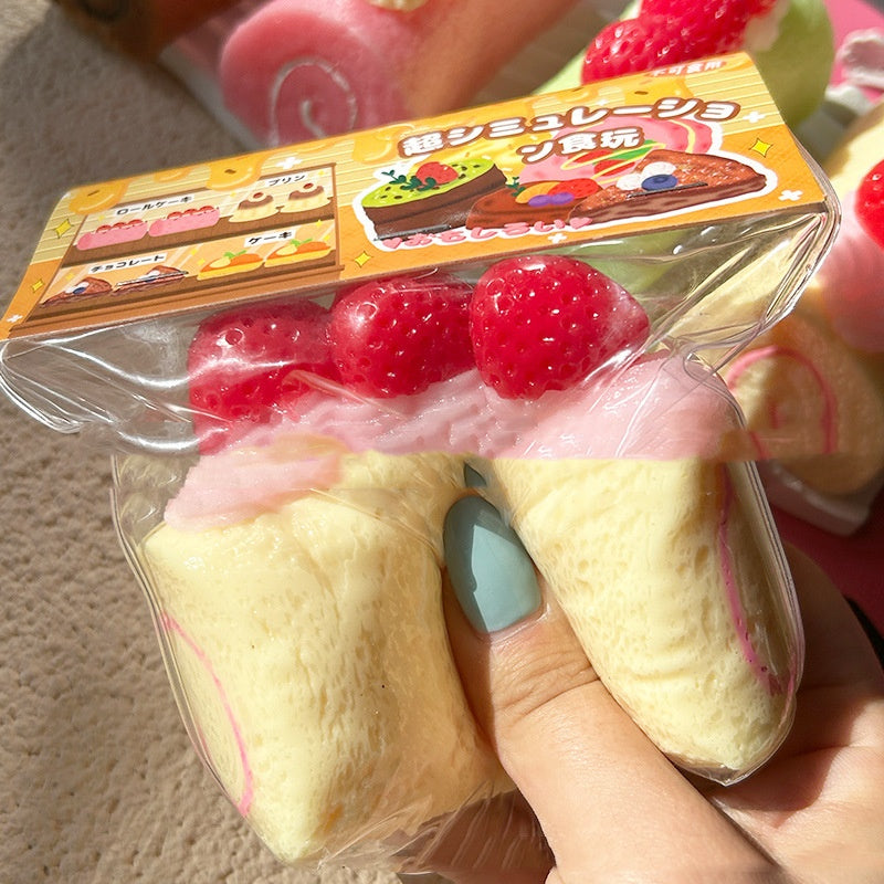 Delightful Simulation Pastry Squeezing Towel Roll Toy for Stress Relief and Fun