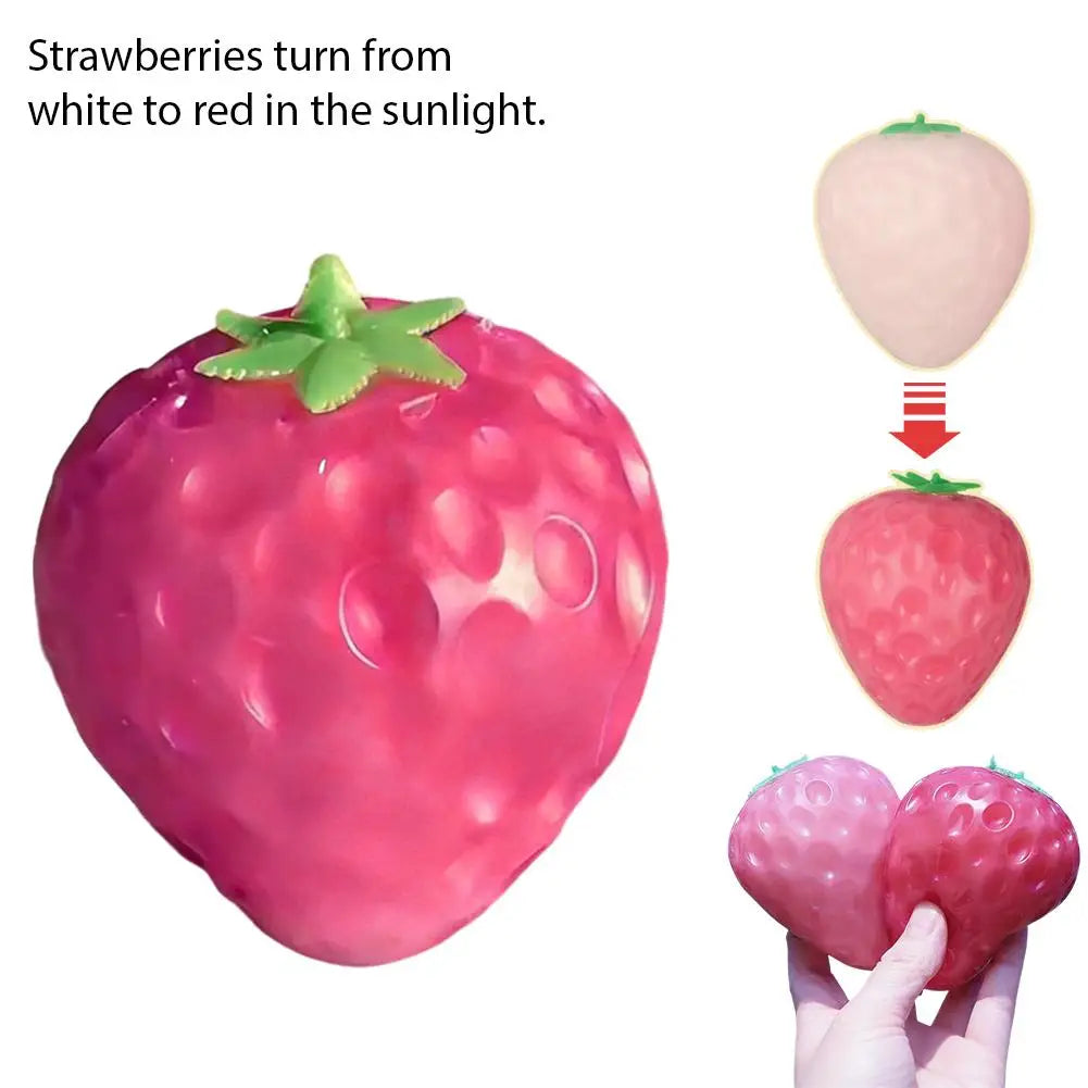 Color-Changing Strawberry Mango Antistress Toy Kids Grownups Squeeze Squishy Toys Stress Relief Squeeze Toy for Adults