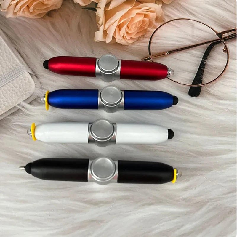 Multi-Function Gyroscope Pens Decompression Toy Gyro Spinner Light Fidget Toy Pen with Relief Stress Led Adult Finger Ballpoi