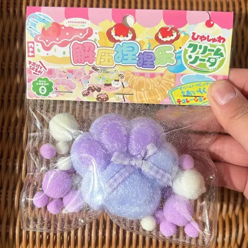 Cat Paw Mochi Taba Silicone Slow Rebound Pinch Decompression Toy Squishy Fidget Toy Cute Plush Cat Paw Stress Release Vent Toy