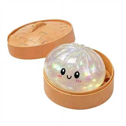 Delightful Realistic Giant Dumpling Squeeze Toy with Bamboo Steamer - Perfect Decompression Fidget Toy and Creative Gift