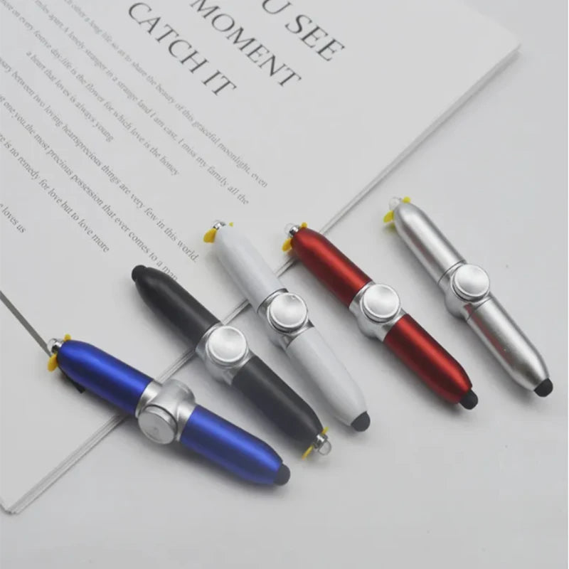 Multi-Function Gyroscope Pens Decompression Toy Gyro Spinner Light Fidget Toy Pen with Relief Stress Led Adult Finger Ballpoi