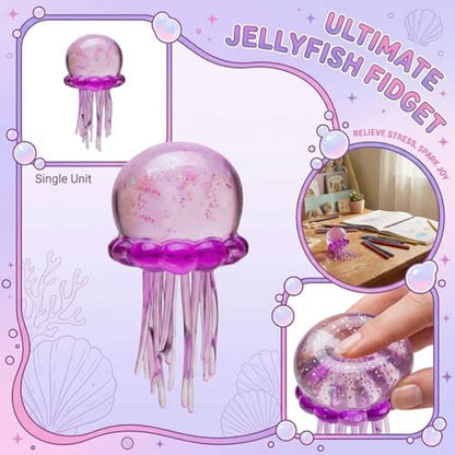 Nee Doh Jellyfish Squeeze Toys, Drop Malt Sugar Balls Relieve Stress, Sensory Toy with a Super Solid Squish for Adult, Squishy Ultra Squishy and Moldable Slow Rise (#Purple)