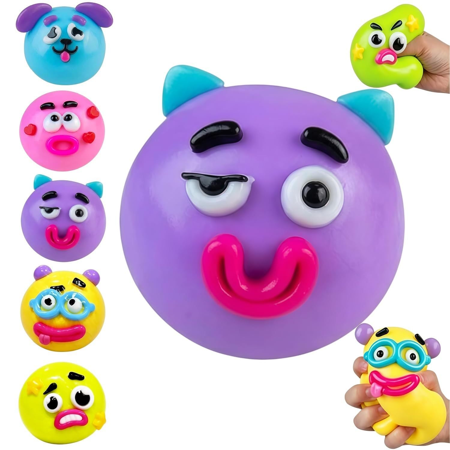 Unleash Laughter with the Funny Dog Face Rainbow Pinch Toy - Your Ultimate Stress Reliever!