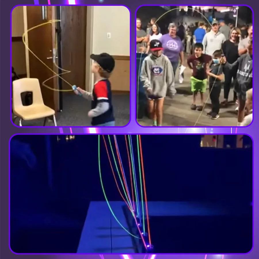 Launcher Loop Fidget Toy，Rope Launcher Zipstring Handheld Adjustable Speed Luminous Rope Lasso Kid Adult Fun Game Squirt Toys