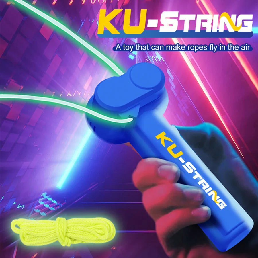 Launcher Loop Fidget Toy，Rope Launcher Zipstring Handheld Adjustable Speed Luminous Rope Lasso Kid Adult Fun Game Squirt Toys