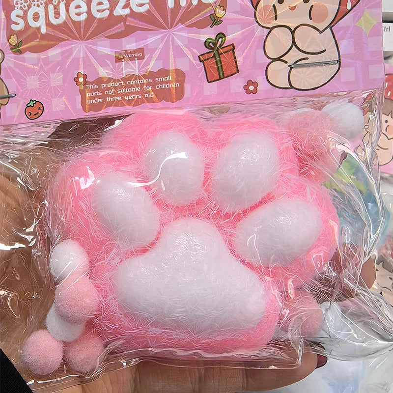 Squeeze Cat Paw Toys Cute Soft Abreact Relief Relax Toys Sticky Decompressing Pinching Cat Paw Stress Relief Squishy Toy Gift