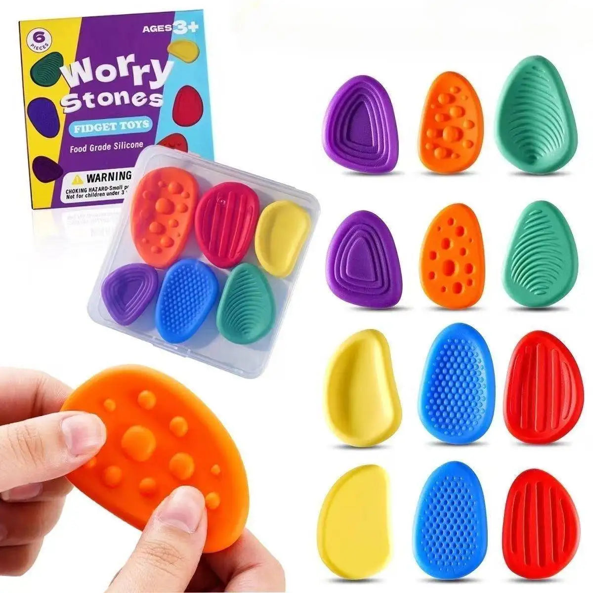 NEW Sensory Stone Color Box Fidget Box Tactile Stones Relieve Decompression Calming Stress Relax Mind Fidget Stress Relief Toys